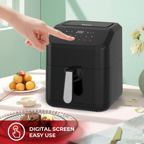 Westpoint 5L Digital Air Fryer 1400-1600W (Black-Silver Accents) (UK Plug)