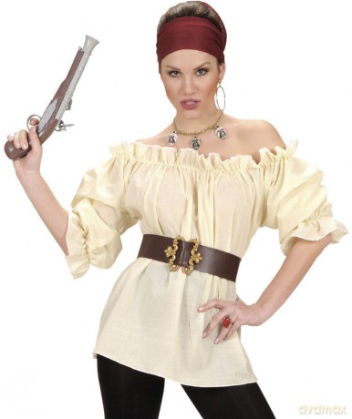 XL Blouse - Beige Costume Extra Large Tavern Wench Fancy Dress 4216A