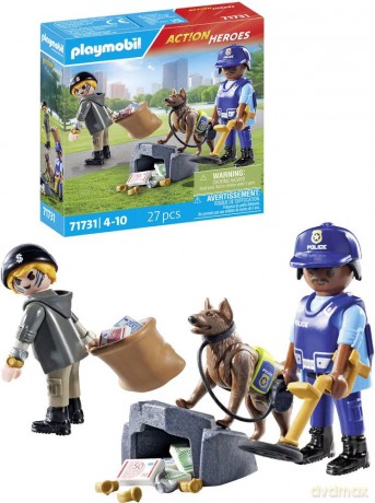 PLAYMOBIL Poszukiwania śladów z psem tropiącym (71731)