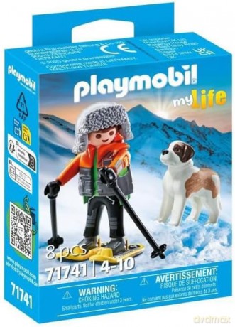 PLAYMOBIL Narciarz z bernardynem (71741)