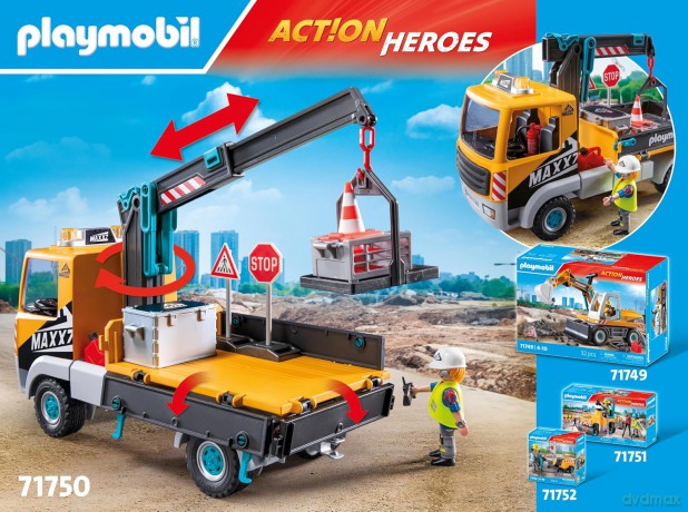PLAYMOBIL Ciężarówka budowlana z dźwigiem (71750)