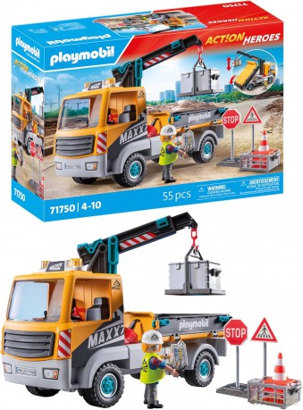 PLAYMOBIL Ciężarówka budowlana z dźwigiem (71750)