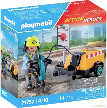 PLAYMOBIL Pracownik budowlany z młotem pneumatycznym (71752)