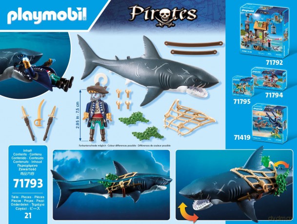 PLAYMOBIL Rekin olbrzym z piratem (71793)