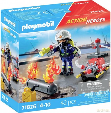 PLAYMOBIL Strażak z pompą wodną (71826)