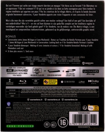 V for Vendetta (V jak vendetta) (steelbook) [Blu-Ray 4K]+[Blu-Ray]