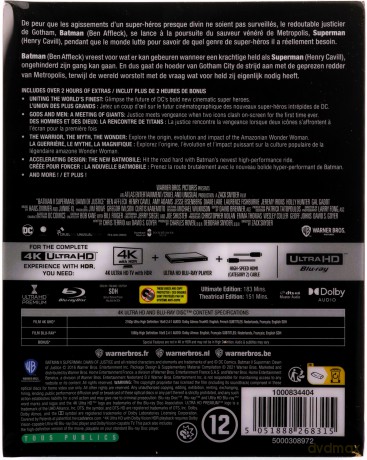 Batman v Superman: Dawn of Justice (Batman kontra Superman: Świt sprawiedliwości) (steelbook) [Blu-Ray 4K]+[Blu-Ray]