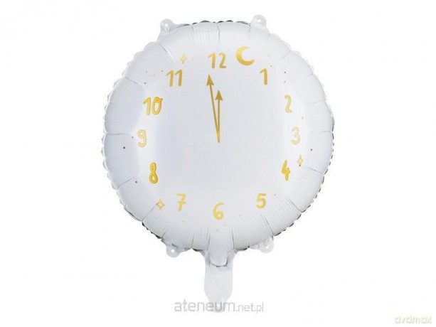 Balon foliowy Zegar biały 45cm