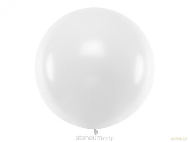 Balon okrągły Pastel White 1m