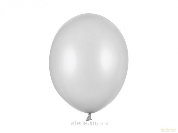 Balony Strong Metallic Silver Snow 30cm 10szt