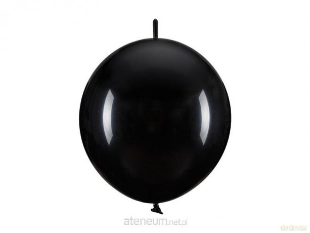 Balony z łącznikiem czarny 33cm 20szt