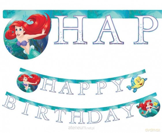 Banner Happy Birthday Ariel Disney