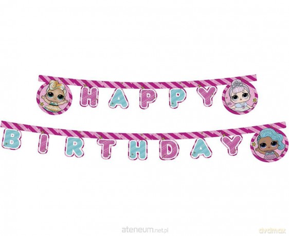 Banner Happy Birthday LOL Glitterati 210cm