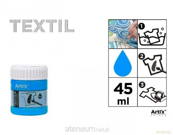 Farba do tkanin błękitna 45ml (6szt)