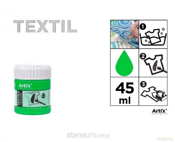 Farba do tkanin jasnozielona 45ml (6szt)