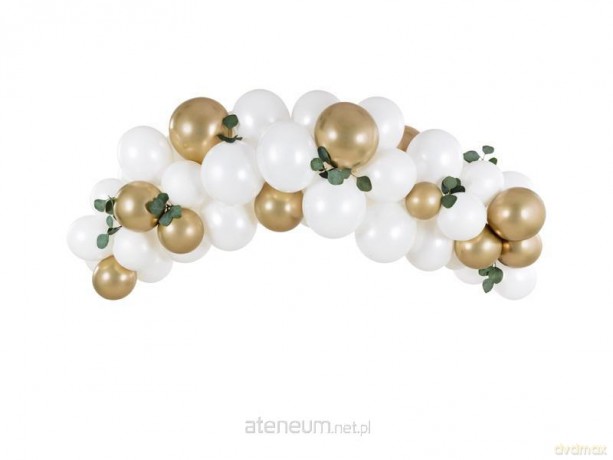 Girlanda balonowa biało-złota 200cm 60szt