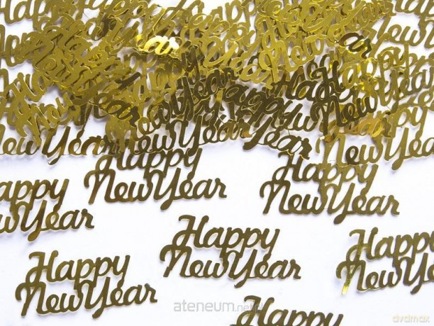 Konfetti Happy New Year złoty 4x2cm 3g