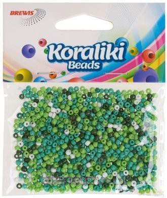 Koraliki akrylowe do nawlekania białe zielone 35mm