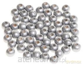 Koraliki drewniane do nawlekania srebrne 10mm 60sz