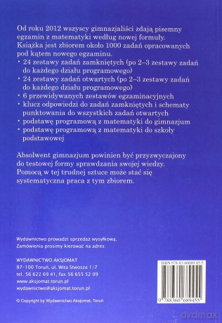 Egzamin gimnazjalny z matematyki AKSJOMAT [KSIĄŻKA]