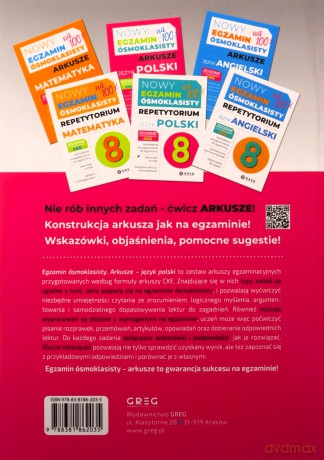 Nowy Egzamin ósmoklasisty J. polski Arkusze 2024 [KSIĄŻKA]