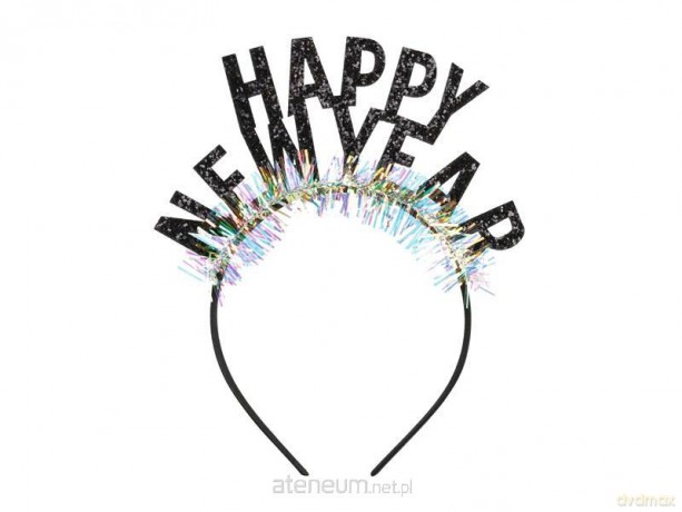 Opaska Happy New Year 15,5x20,5cm czarna