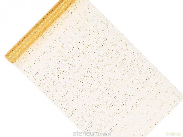 Organza Glittery złoty 0,36x9m