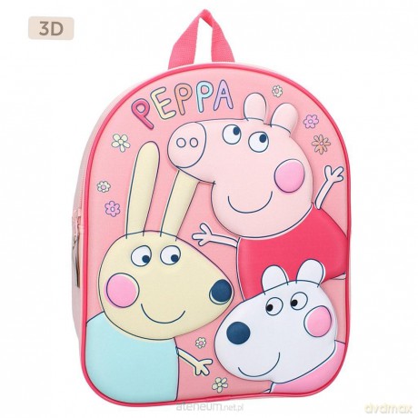 Plecak przedszkolny 3D Świnka Peppa pink