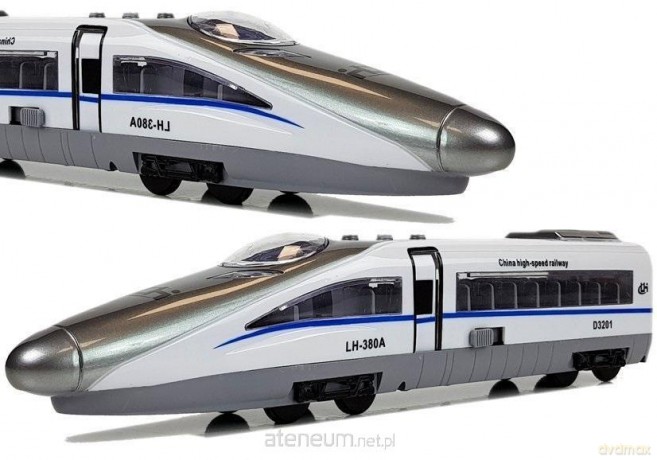 Pociąg Pendolino z naciągiem biały dźwięk światło