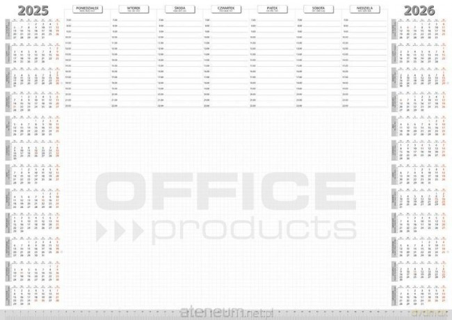 Podkładka na biurko A2/52K planer 2025/26 biały