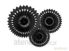 Rozety dekoracyjne czarny 20-30cm 3szt