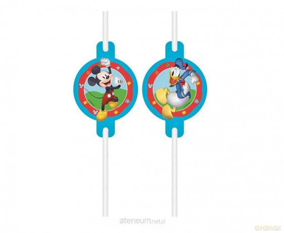 Rurki papierowe z medalionem Mickey 4szt