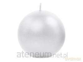 Świeca metalizowana Kula perła 6cm 10szt