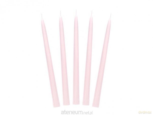 Świeca stożkowa matowa j. różowy 24cm 10szt