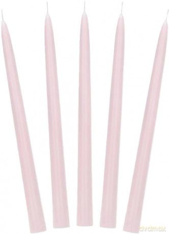 Świeca stożkowa matowa j. różowy 24cm 10szt