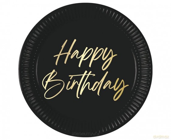 Talerzyki papierowe Happy Birthday 23cm 8szt