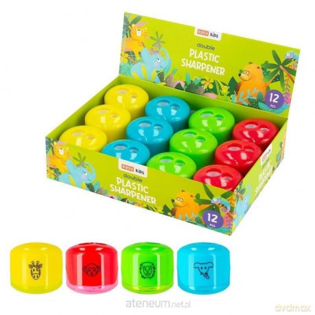 Temperówka plastikowa podwójna mix (12szt)
