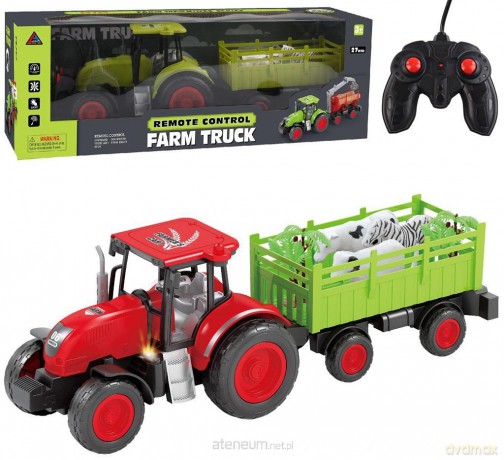 Traktor z przyczepą na radio