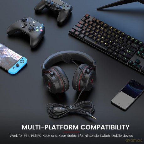 EKSA E900 Gaming Headset with 3D Stereo Sound & Detachable Noise Cancelling Microphone (Multiplatform)