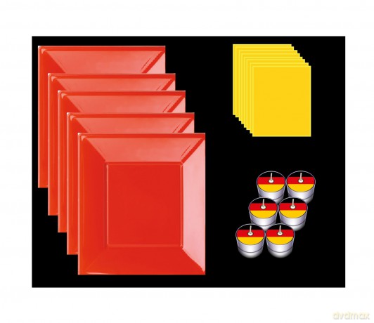 Germany Themed Table Set (Candles/Napkins/Tablecloth/Dishes)