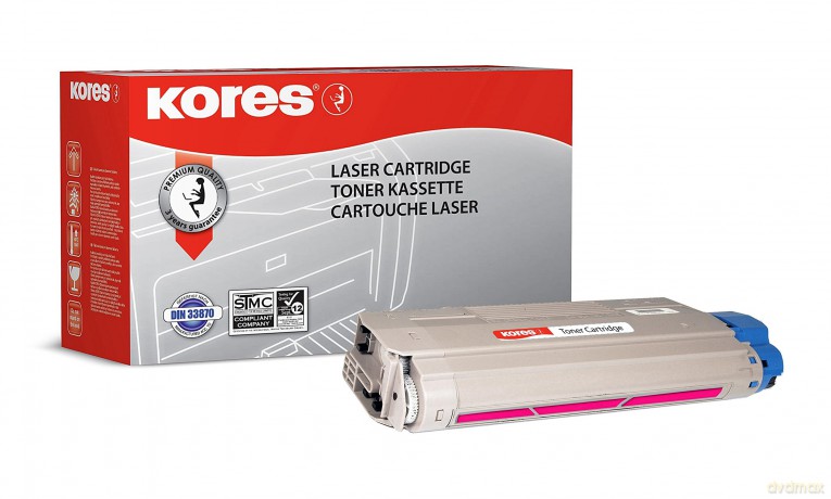 Kores Toner Cartridges for Oki C 5550 Model: HC/5800/5900, 5000 Pages, Red