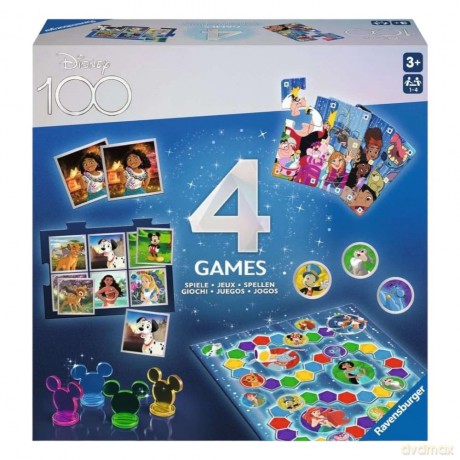 RAVENSBURGER Disney 100th Anniversary 4 in 1 Games [PUZZLE]