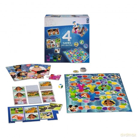 RAVENSBURGER Disney 100th Anniversary 4 in 1 Games [PUZZLE]