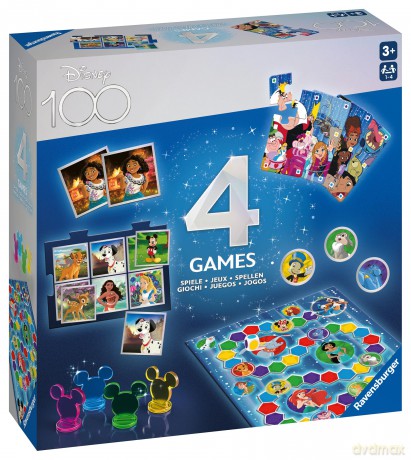 RAVENSBURGER Disney 100th Anniversary 4 in 1 Games [PUZZLE]