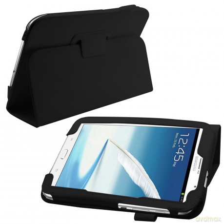 Samsung Tablet Hard Leather case with Pen (Black)