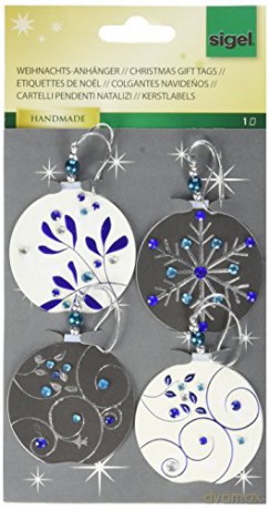 Sigel WA002 xmas Baubles Set of Decorative Pendants/5 Sheets Black/White