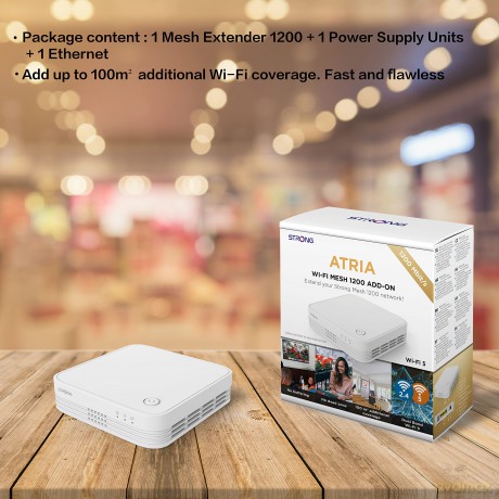 Strong Wi-Fi ATRIA Meshkit 1200 Addon Range Extender Wi-Fi 5 (White) (brytyjska wtyczka)/Netwroking
