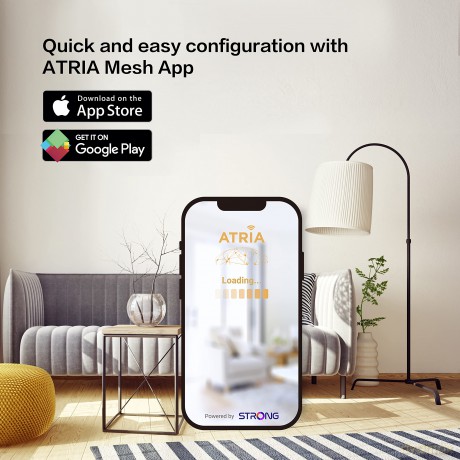 Strong Wi-Fi ATRIA Meshkit 1200 Addon Range Extender Wi-Fi 5 (White) (brytyjska wtyczka)/Netwroking