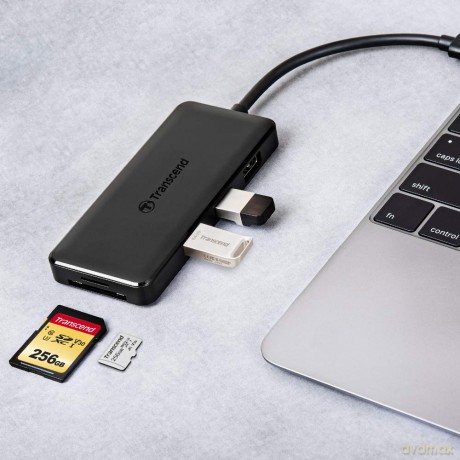 Transcend External USB HUB 3-Port Hub,1-Port PD,SD/MicroSD Reader, USB 3.2 Gen 2,Type C