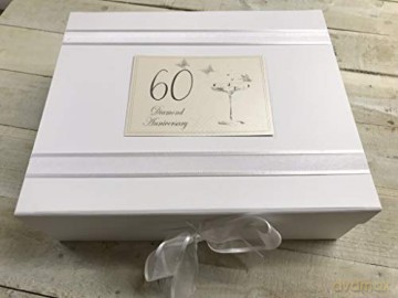 White Cotton Cards BA60A4 - Champagne Gift box, diamond wedding design